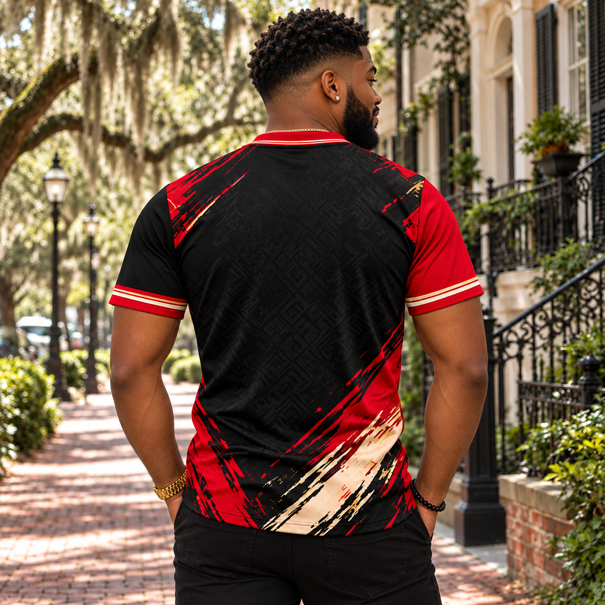 Kappa Alpha Psi NUPE Black, Crimson & Cream All-Over Print T-Shirt