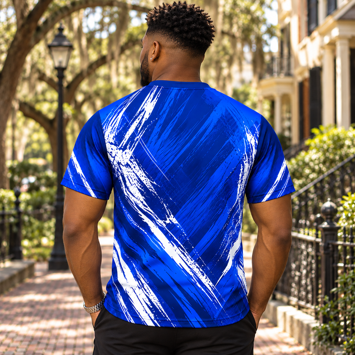 Phi Beta Sigma 1914 Blue & White Brushstroke All-Over Shirt