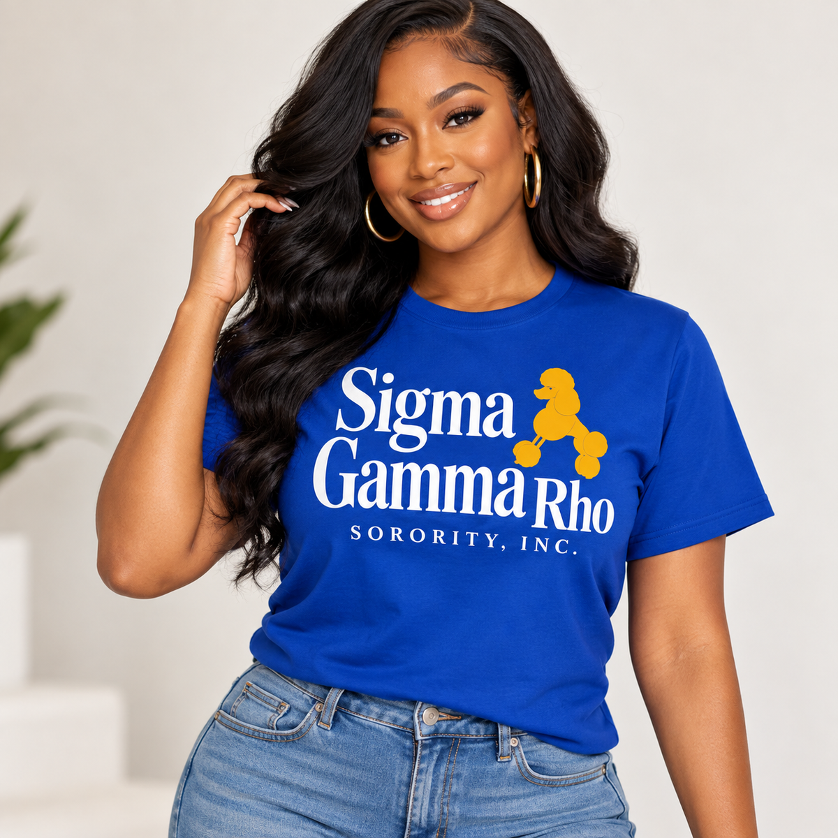 Sigma Gamma Rho Poodle Royal Blue T-Shirt