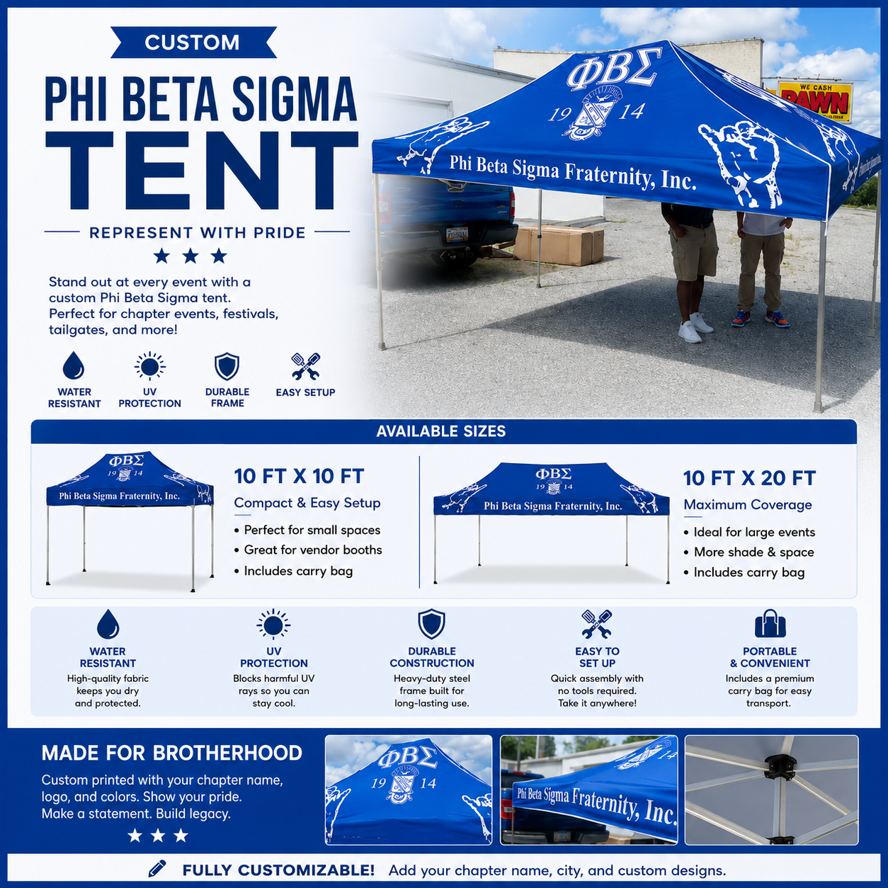 Phi Beta Sigma Custom Canopy Tent