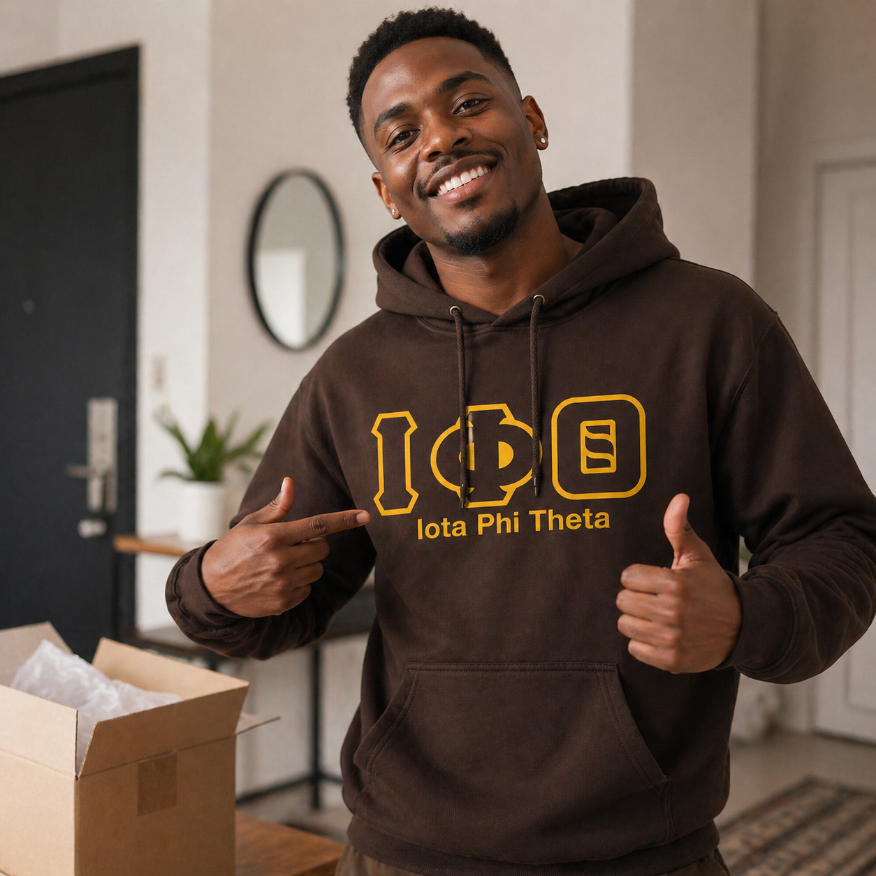 Iota Phi Theta Brown Heavy Blend Hoodie