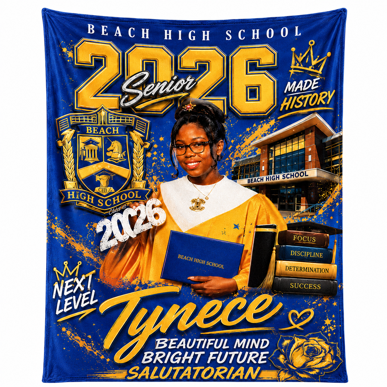 Customized Graduation Blanket 50x60