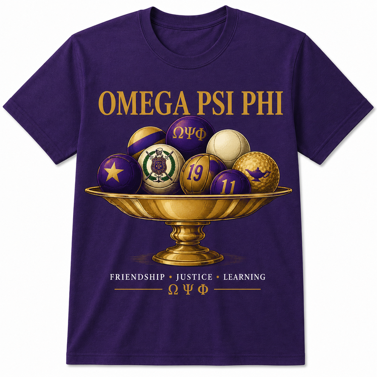 Omega Psi Phi Friendship Justice Learning T-Shirt