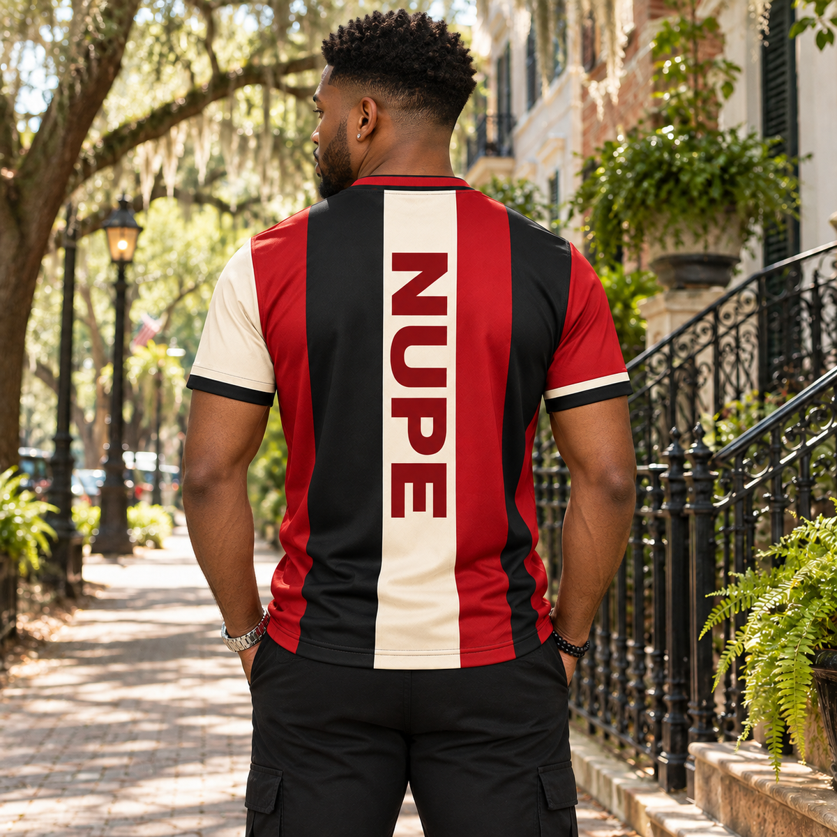 Kappa Alpha Psi KAPPA NUPE Vertical Stripe All-Over T-Shirt