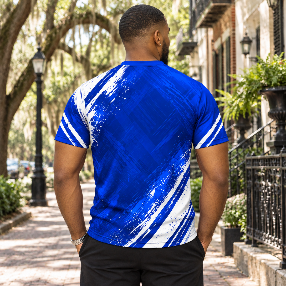 Phi Beta Sigma 1914 Royal Blue Brushstroke All-Over Shirt