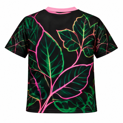 Alpha Kappa Alpha Black Neon Botanical All-Over Print Shirt