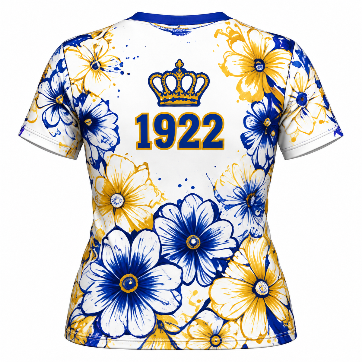 Sigma Gamma Rho Blue Gold Floral All-Over Print Shirt