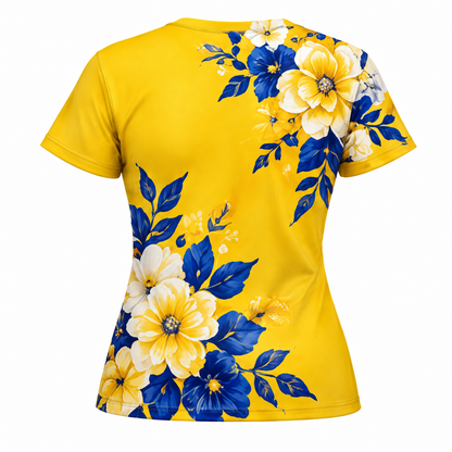 Sigma Gamma Rho Yellow Blue Floral All-Over Print Shirt