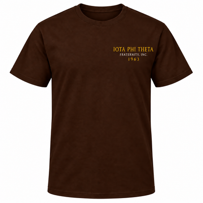 Iota Phi Theta 1963 Minimal Left Chest Brown T-Shirt