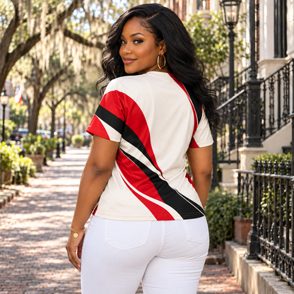 Delta Sigma Theta Queen Silhouette Red Black All-Over Shirt