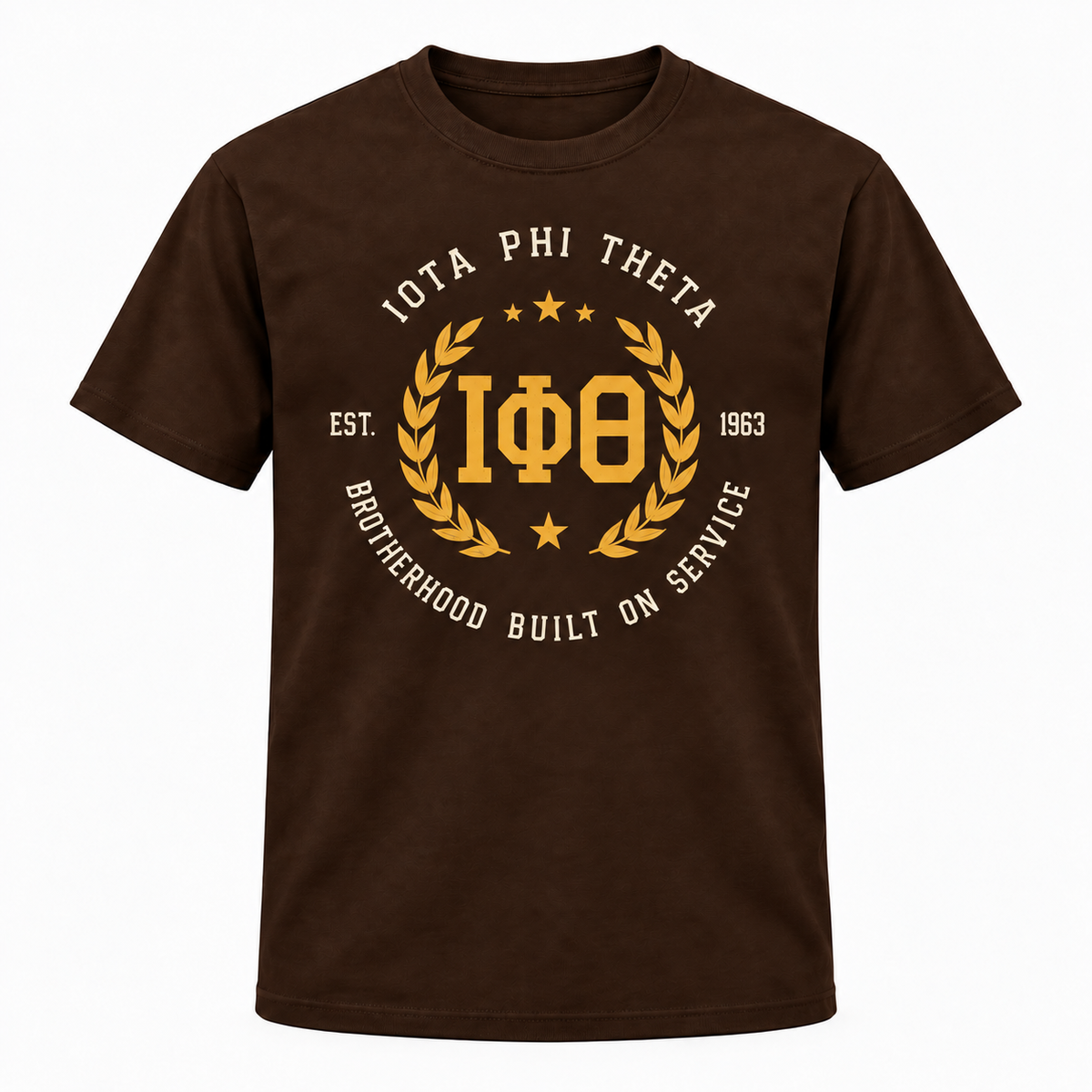 Iota Phi Theta Brotherhood Built on Service Brown T-Shirt