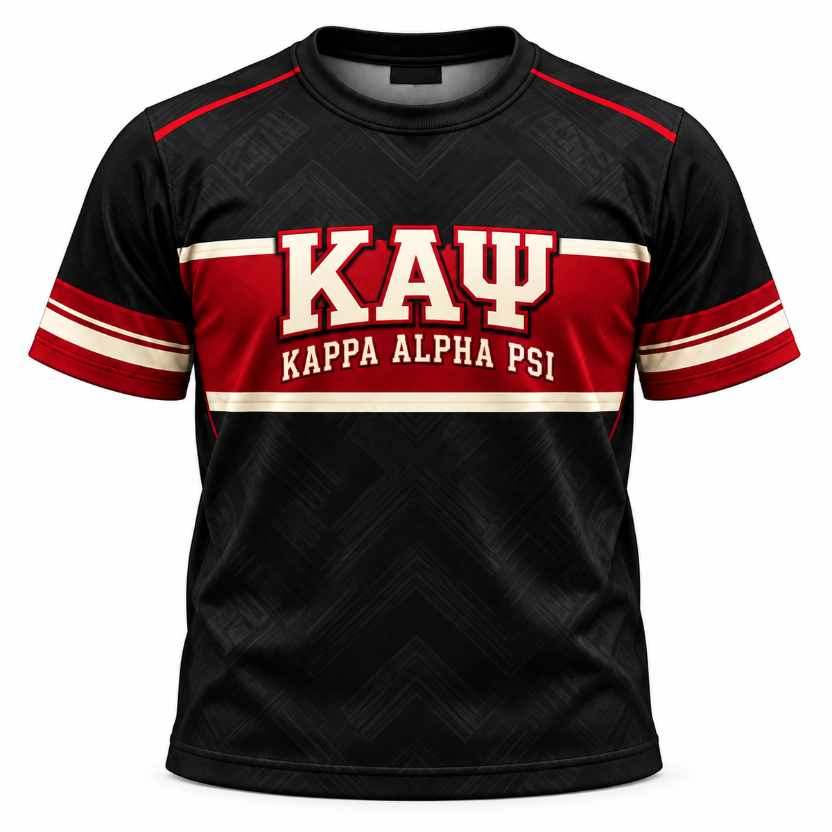 Kappa Alpha Psi Black & Crimson Diamond K All-Over Print T-Shirt