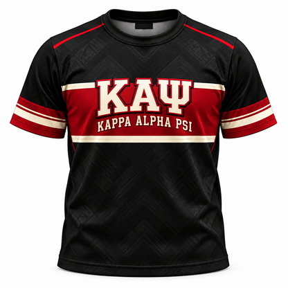 Kappa Alpha Psi Black & Crimson Diamond K All-Over Print T-Shirt