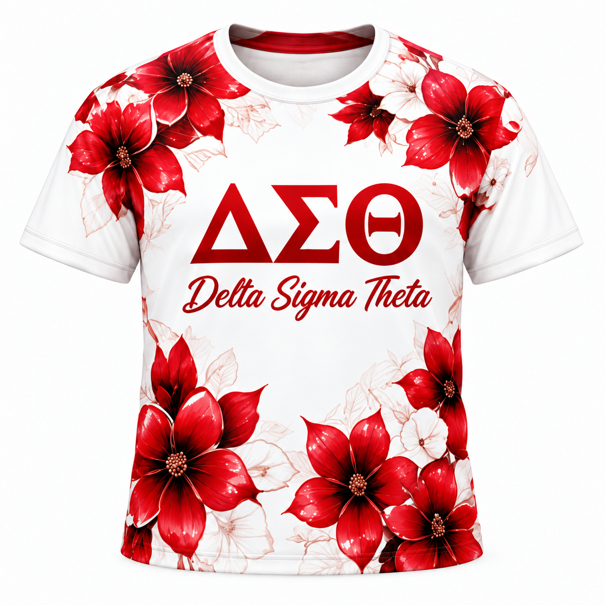 Delta Sigma Theta Red Floral All-Over Shirt