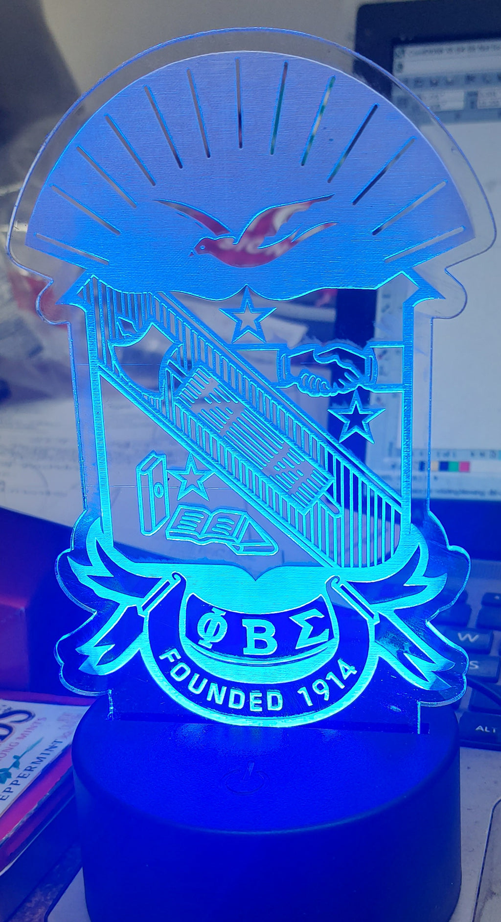 Phi  Beta Sigma Desk Lighted Shield