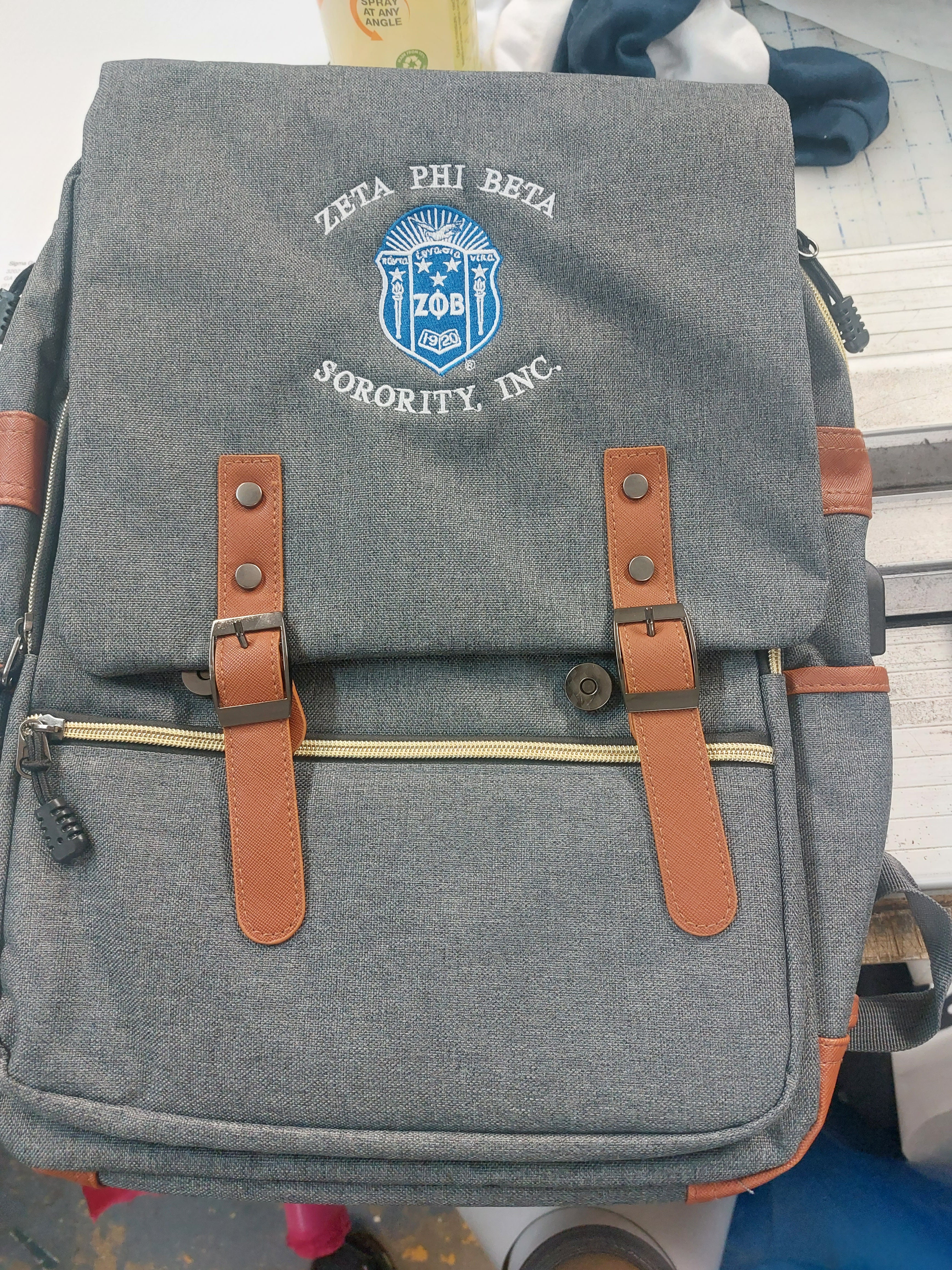 Zeta Phi Beta Laptop Backpack Bag (12x17x5.5)