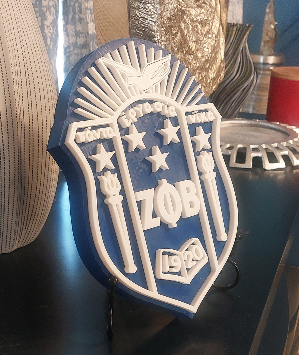 Zeta Phi Beta 3D Shield 9” Wall & Shelf Decor