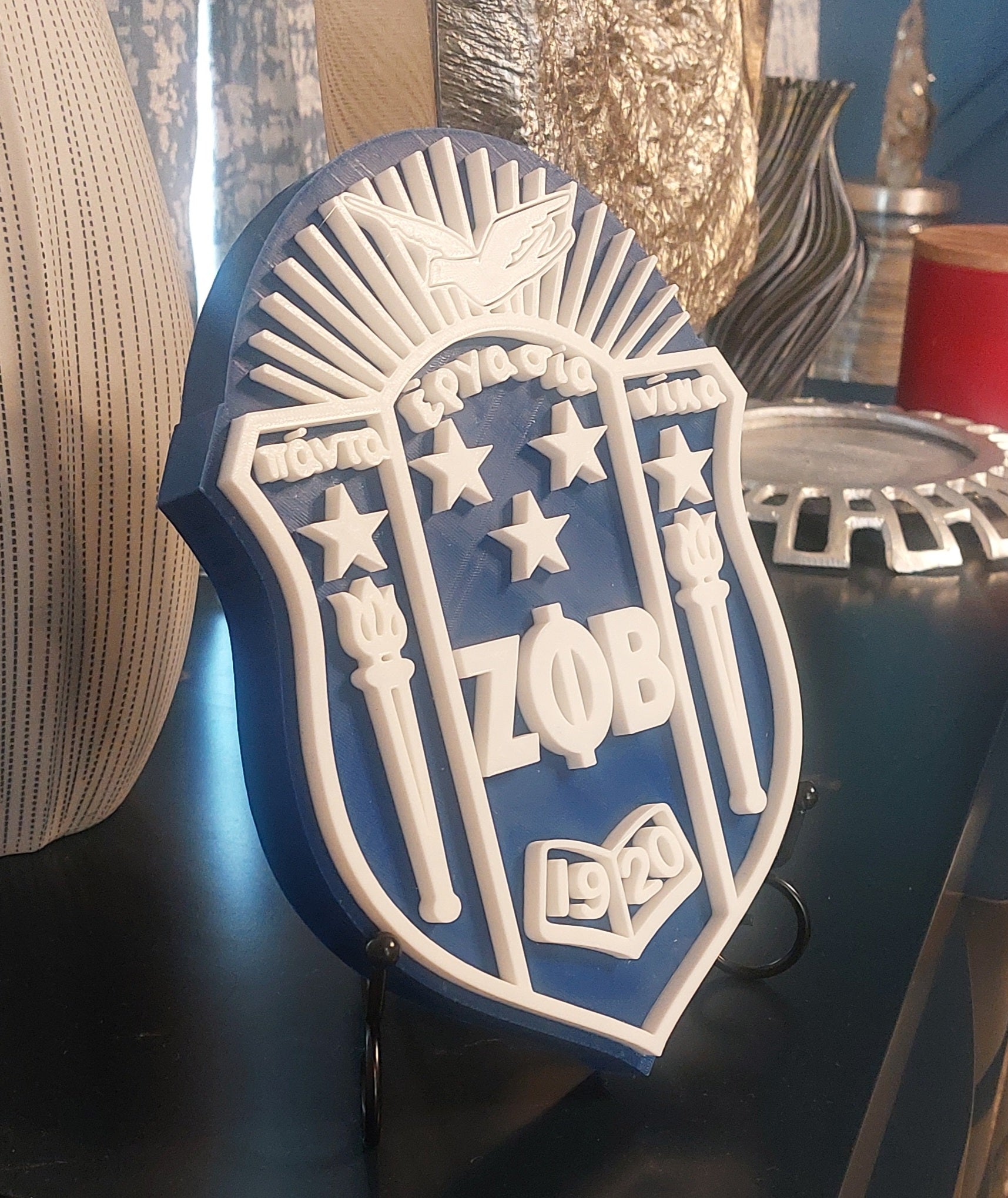 Zeta Phi Beta 3D Shield 9” Wall & Shelf Decor