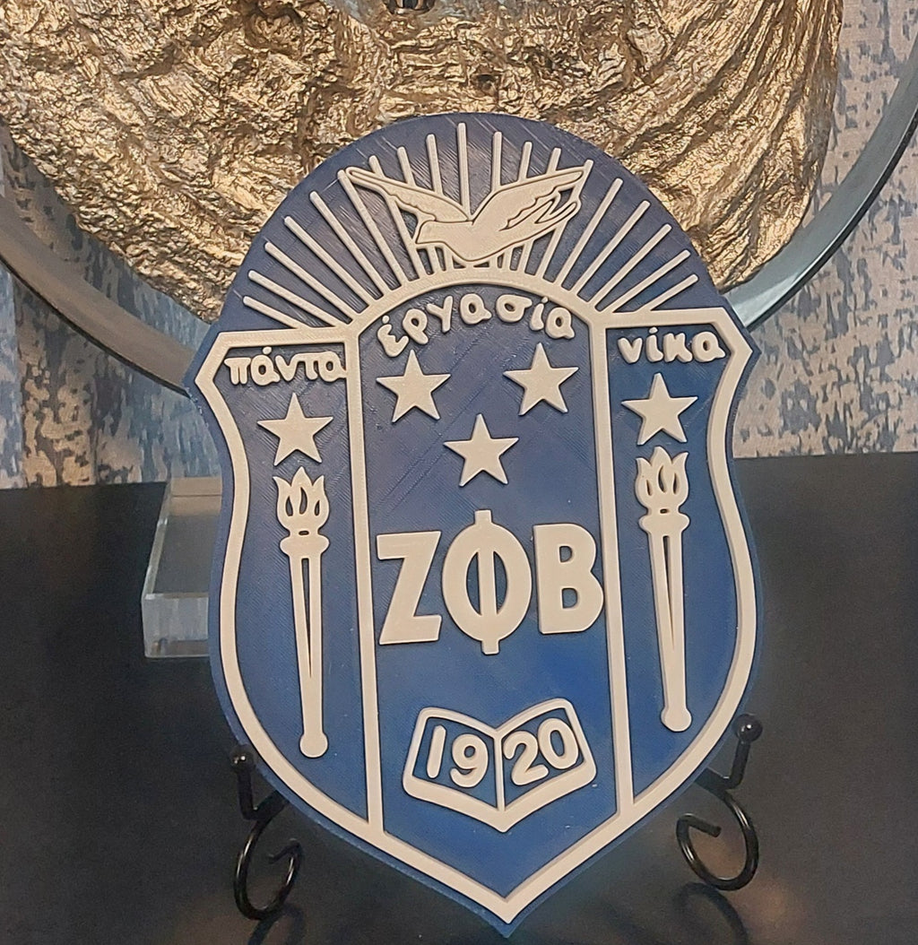 Zeta Phi Beta 3D Shield 9” Wall & Shelf Decor