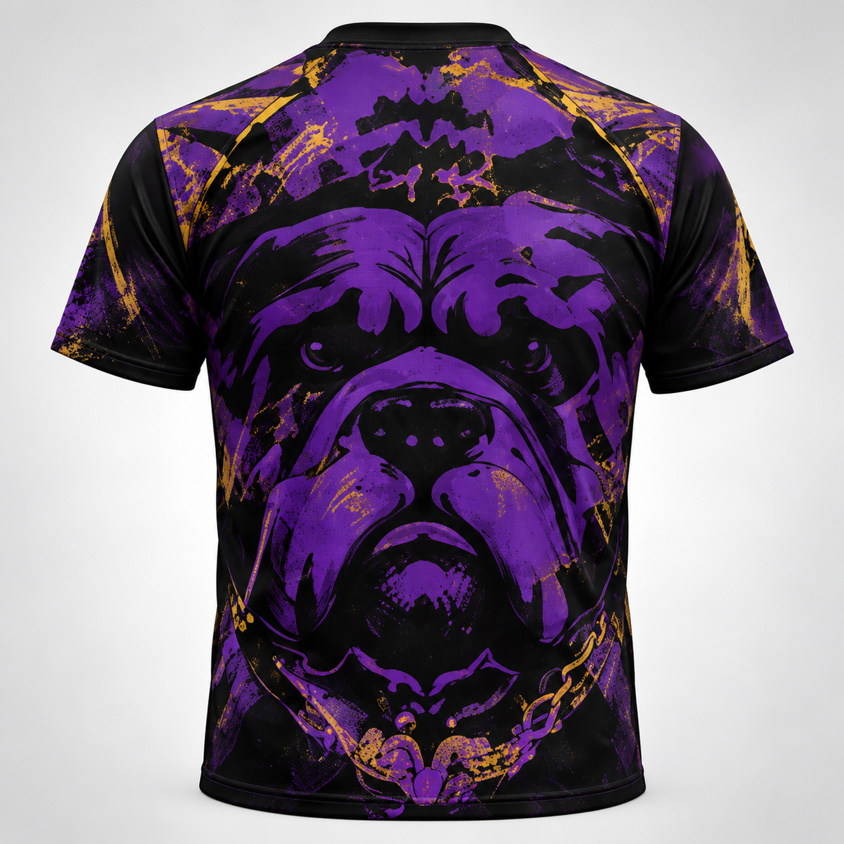 Omega Psi Phi Crowned Bulldog Black Purple & Gold All-Over Shirt