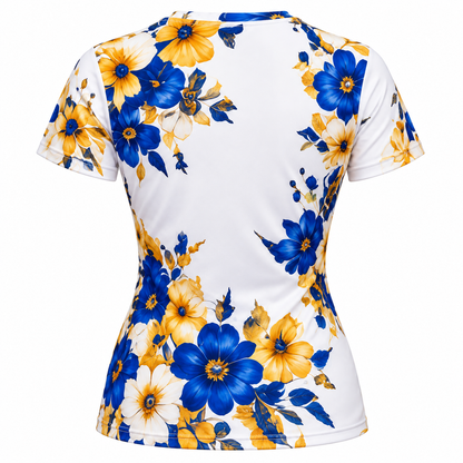 Sigma Gamma Rho Blue & Gold Floral All-Over Print Shirt