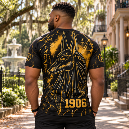 Alpha Phi Alpha Anubis 1906 Black & Gold All-Over Print T-Shirt