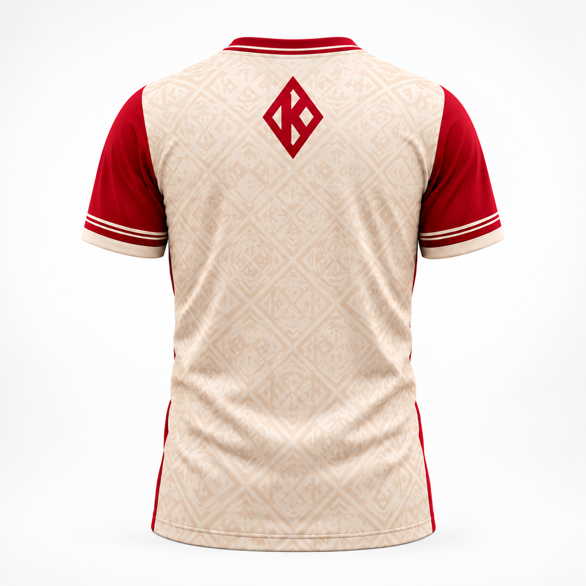 Kappa Alpha Psi Cream & Crimson Crossed Cane All-Over Print T-Shirt