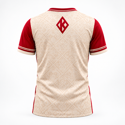 Kappa Alpha Psi Cream & Crimson Crossed Cane All-Over Print T-Shirt