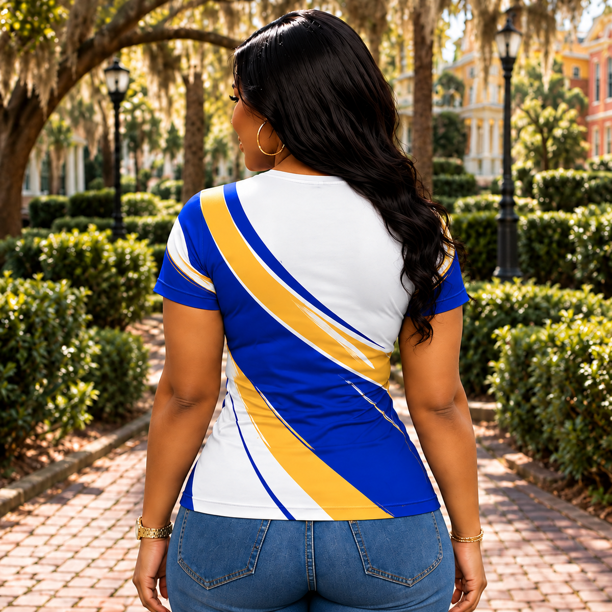Sigma Gamma Rho Blue Gold Poodle All-Over Print Shirt