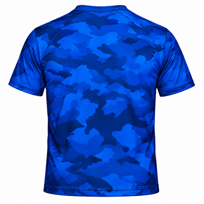 Savannah State University Tigers Blue Camo All-Over Print T-Shirt