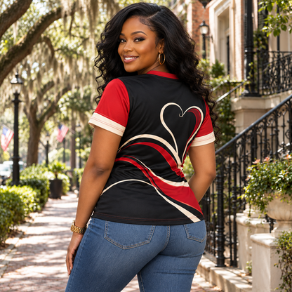 Delta Sigma Theta Elephant Love Red Black All-Over Shirt