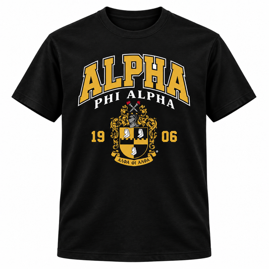 Alpha Phi Alpha Crest 1906 Black T-Shirt