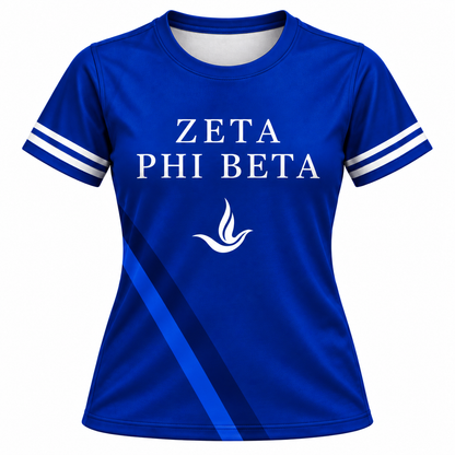 Zeta Phi Beta Royal Blue Dove All-Over Print Shirt