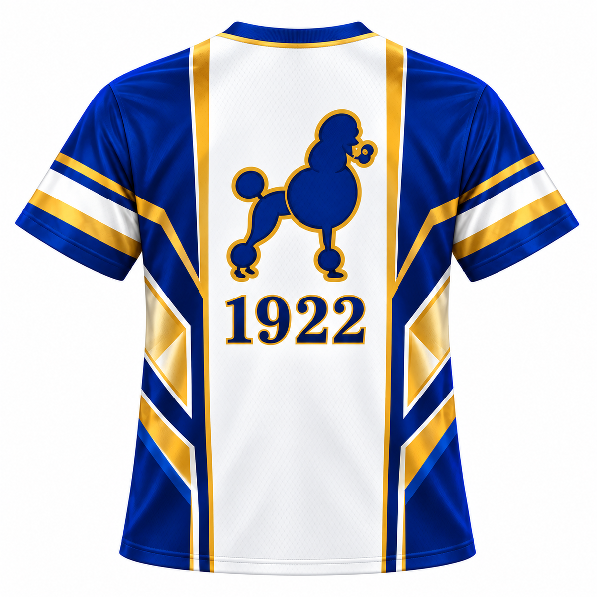 Sigma Gamma Rho 1922 Poodle Blue Gold V-Neck All-Over Print Jersey Shirt