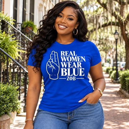 Zeta Phi Beta Real Women Wear Blue Royal Blue T-Shirt
