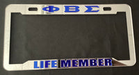 Phi Beta Sigma LIFE MEMBER License Plate Tag