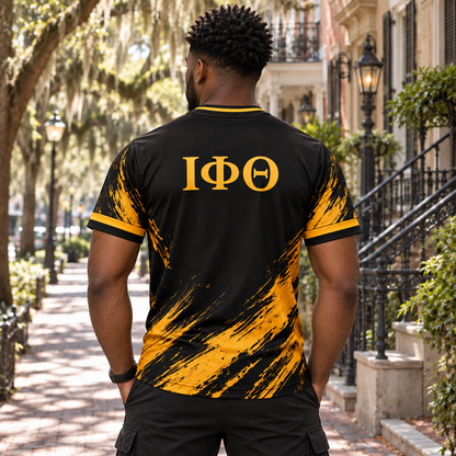 Iota Phi Theta Centaur Black & Gold All-Over T-Shirt