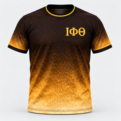 Iota Phi Theta Brown & Gold Gradient All-Over T-Shirt
