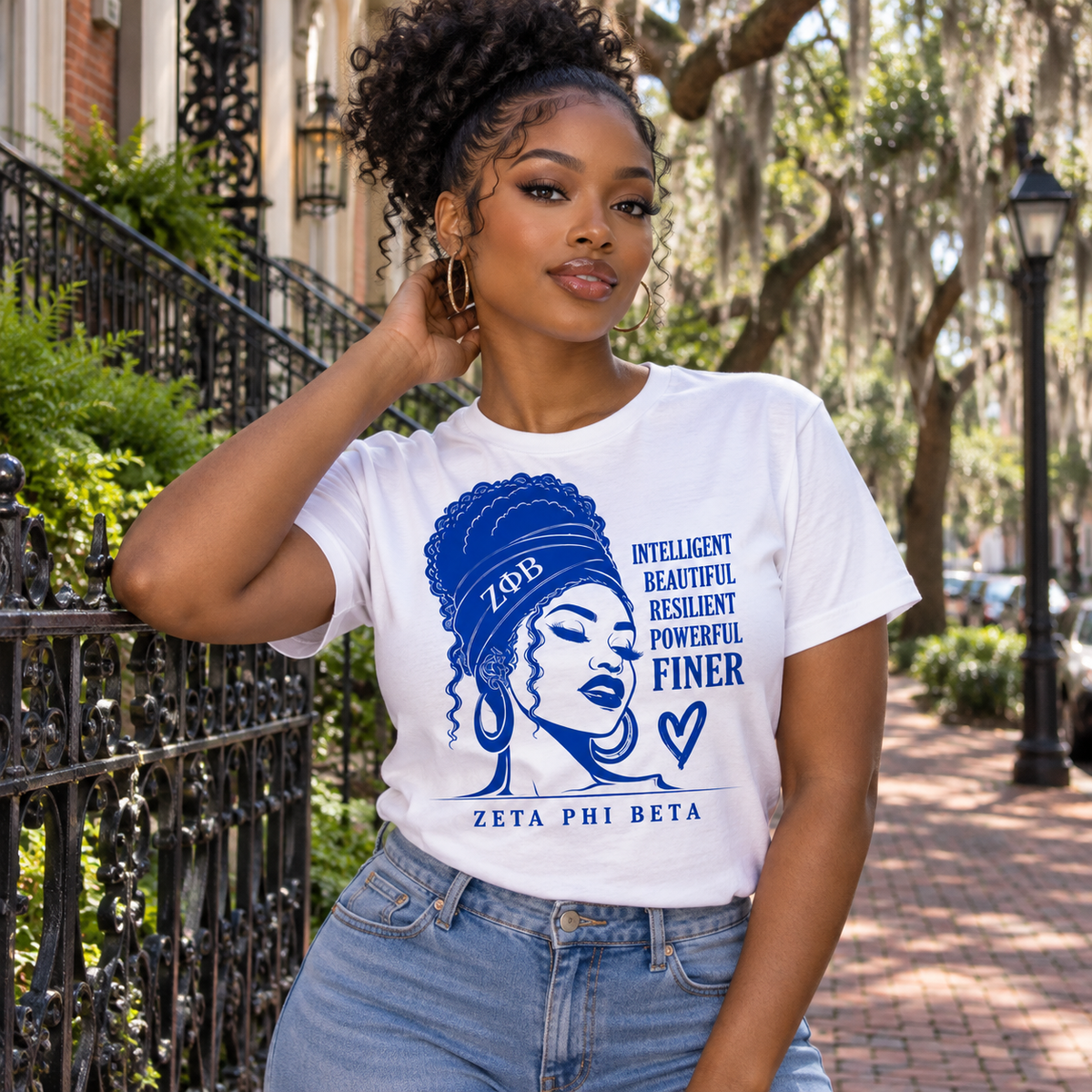 Zeta Phi Beta Intelligent Beautiful Resilient Powerful Finer White T-Shirt