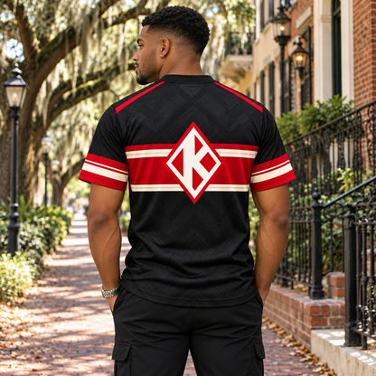 Kappa Alpha Psi Black & Crimson Diamond K All-Over Print T-Shirt
