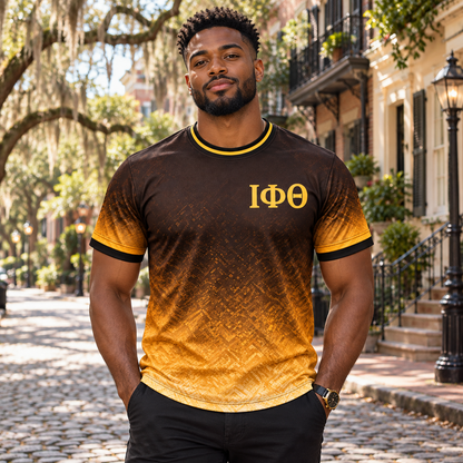 Iota Phi Theta Brown & Gold Gradient All-Over T-Shirt