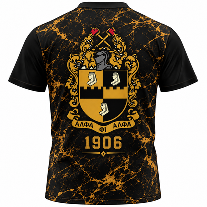 Alpha Phi Alpha Black & Gold Crest All-Over Print T-Shirt