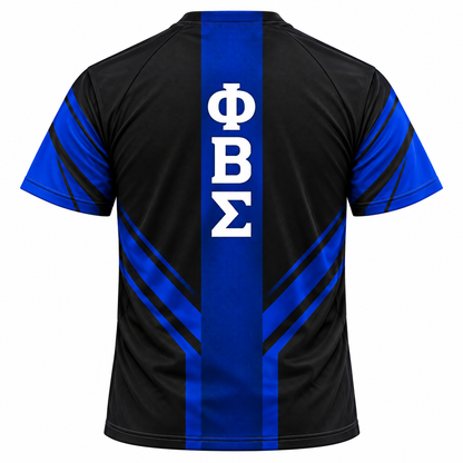 Phi Beta Sigma Royal Blue & Black Geometric All-Over Shirt