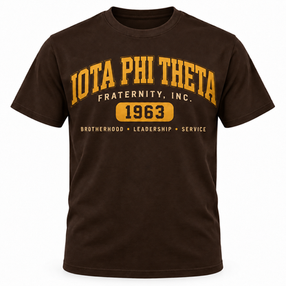 Iota Phi Theta Brotherhood Leadership Service Brown T-Shirt