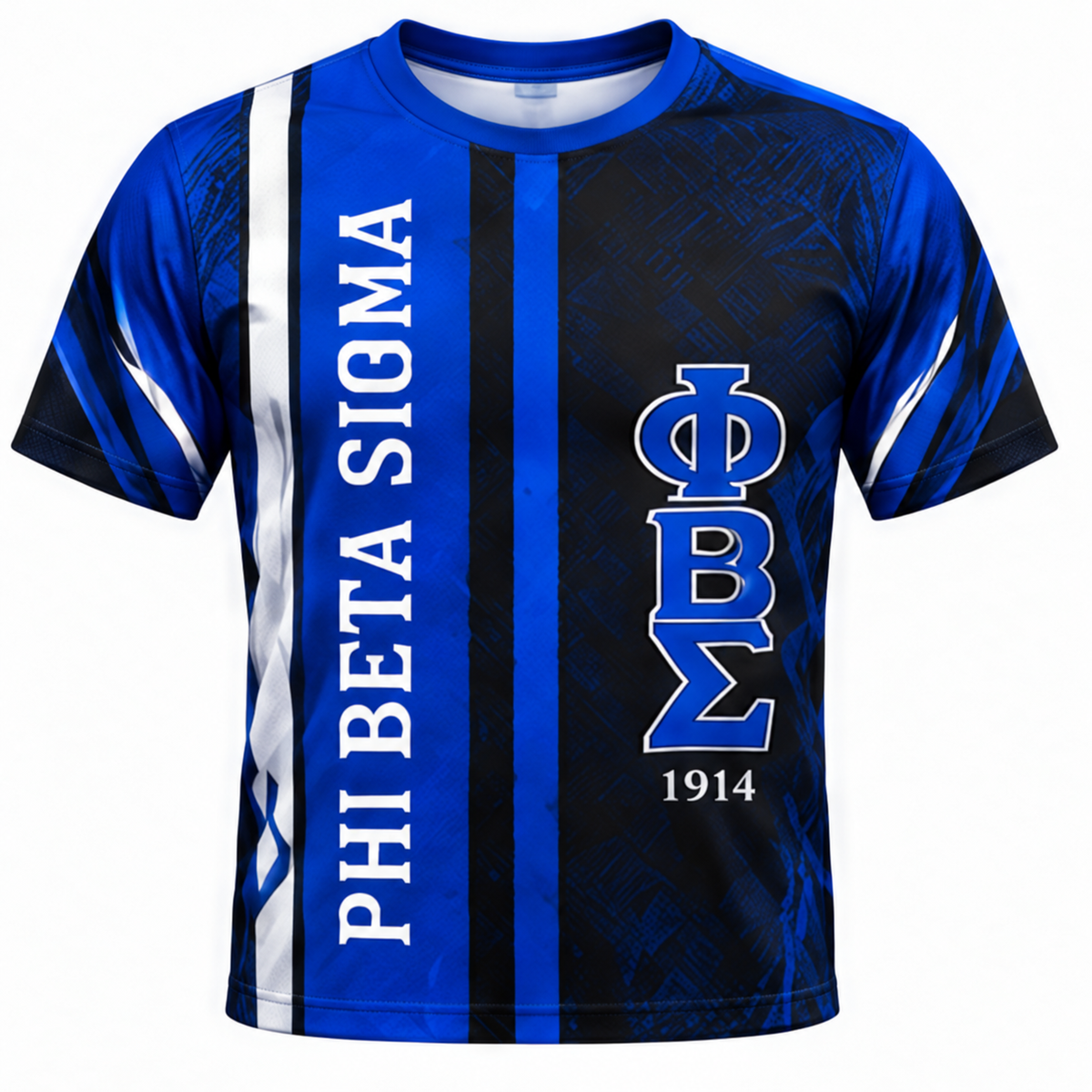 Phi Beta Sigma 1914 Dove Blue & Black All-Over Shirt
