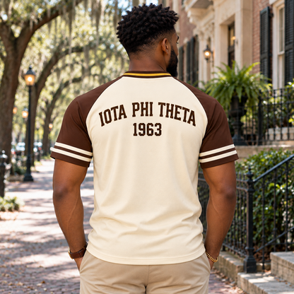 Iota Phi Theta Cream & Brown Heritage Crest T-Shirt