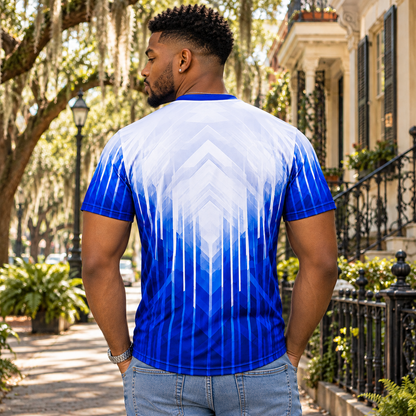 Phi Beta Sigma Royal Blue & White Geometric All-Over Shirt