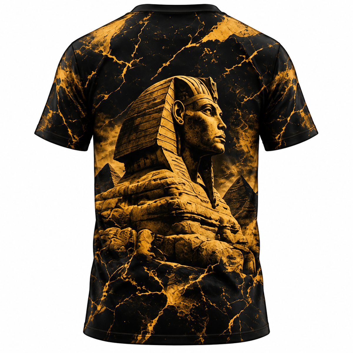 Alpha Phi Alpha Sphinx & Pyramids Black Gold All-Over Print T-Shirt