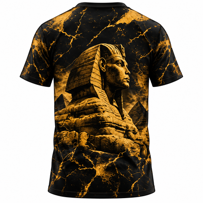 Alpha Phi Alpha Sphinx & Pyramids Black Gold All-Over Print T-Shirt