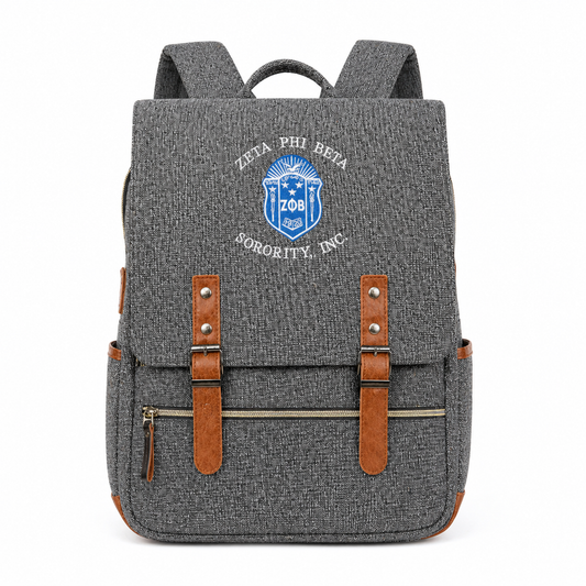 Zeta Phi Beta Sorority Gray Backpack